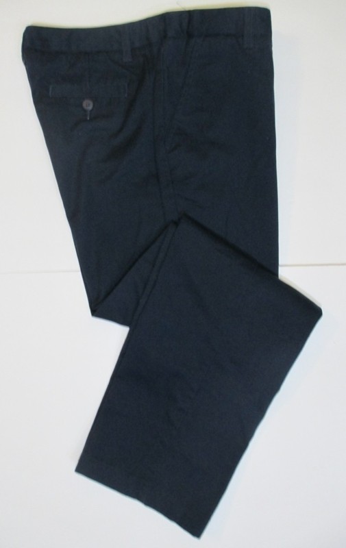 LANDS END Navy School Uniform Plain Front Chino Pants Girls 16+ Plus NEW