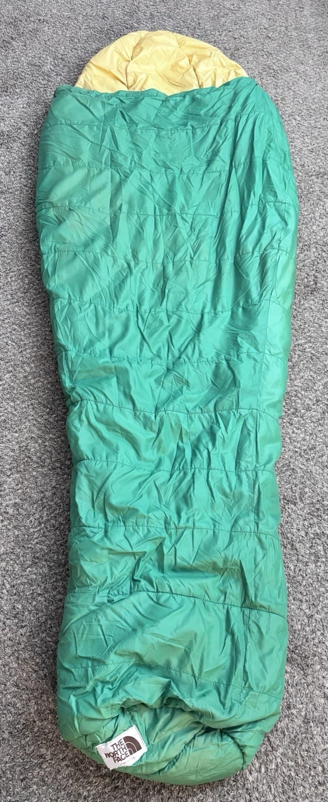 Vintage The North Face Mummy Sleeping Bag USA 1980s Green Yellow