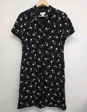 VTG Talbots Petites Button Front Tulip Print Dress Size 12P Lined Garden Office