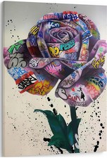 Colorful Rose Flower Graffiti Canvas Wall Art Poster Prints Flower Picture Ar...