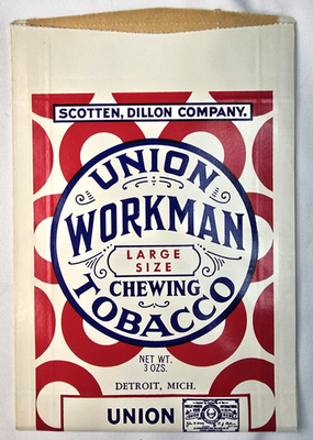 #ad Union Workman Chewing Tobacco Paper Pack Pouch Scotten Dillon NOS $4.00