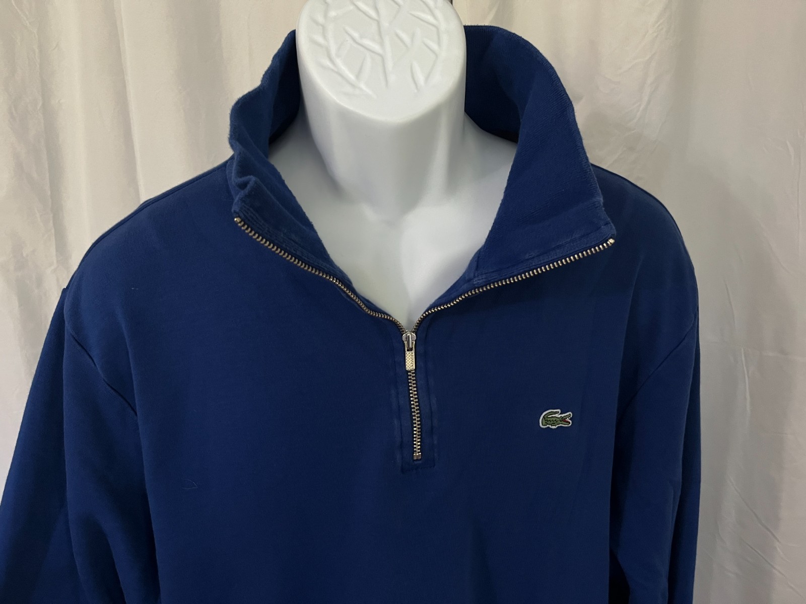 Lacoste Men's royal blue long sleeve 1/4 zip Sweater size 8 3XL thumbnail 2