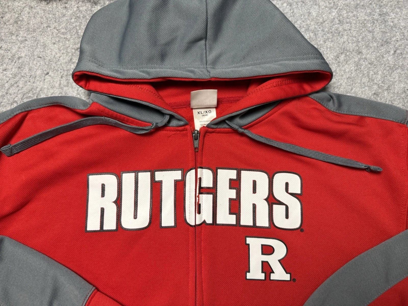 VETEMENTS Felpa con cappuccio Rutgers Scarlet Knights uomo extra large full zip college