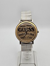 Vintage 1995 GUESS Original Design Bubble Glass LOGO Analog Unisex Watch Nice