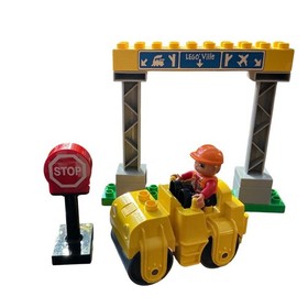 2010 LEGO Duplo 5652 LegoVille Road Construction Set Truck Steam Roller Figures