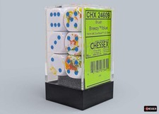 Chessex: Breezy/Blue 16mm d6 Dice Block 12 Dice 