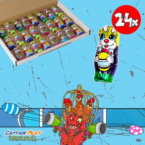 Osterdeko Sparpack 24 Osterhasen aus Schokolade einzeln verpackt 170g CAPTAIN - Bild 8 von 12