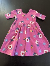 Hanna Andersson Skater Dress Short Sleeve Pink Floral Pockets 120 Size 6-7