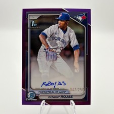 KENDRY ROJAS 2024 Bowman Chrome Prospect 1st Auto Purple /250 Twins Blue Jays
