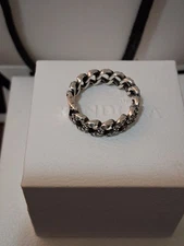 PANDORA AUTHENTIC BRAND NEW STERLING SILVER PAVE CUBAN LINK SIZE 8 RING