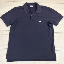 Brooks Brothers Performance Polo Shirt Mens L Blue Slim Fit Cotton Logo
