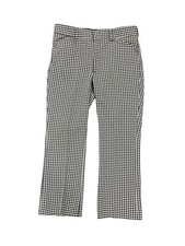 Vintage Men's 36 Black  White Houndstooth Plaid Straight Pants