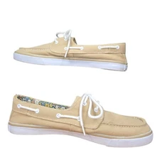 Daniel Green Madison Stone Womens Khaki Tan Cotton Canvas Boat Shoes Size 9 N