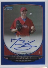 2013 Bowman Chrome Prospects Blue Refractor /150 Jesse Biddle #BCP-JBI Auto 0o9