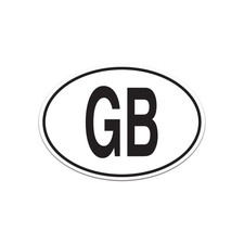 Gb United Kingdom Country Code Euro Oval Sticker Decal