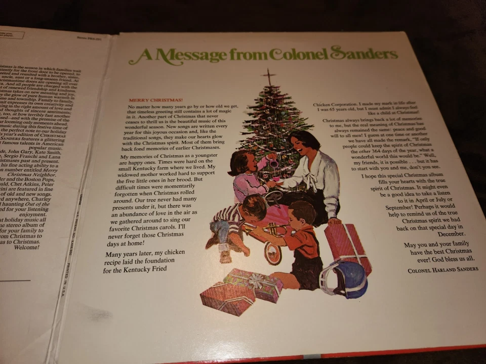 CHRISTMAS with COLONEL SANDERS Compilation Vinyl Record LP 1969 RCA Vintage EX - Image 4 of 4