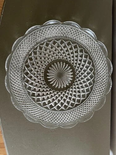 Anchor Hocking Wexford Vintage Glass Platter 14"