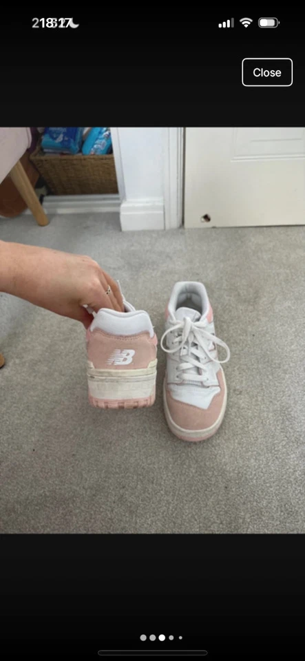 Size 5.5 - New Balance 550 Pink Sand White W - Image 3 of 4