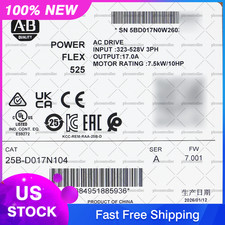 New Allen-Bradley 25B-D017N104 PowerFlex 525 7.5kW 10Hp AC Drive Factory Sealed