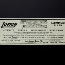 Lufkin 1927 Aluminum Measuring Rules Saginaw MI Vtg Print Ad