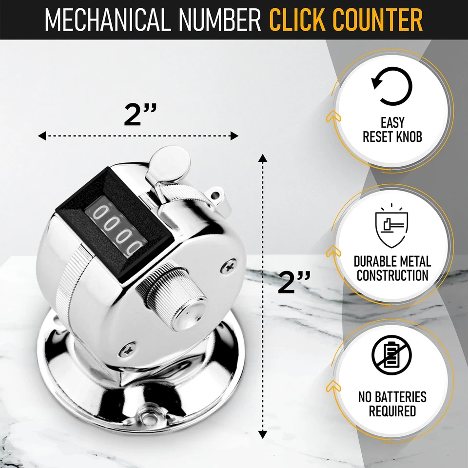 TC-08 Desk Tally Counter with Base, Digital Desktop Counter Clicker Mechanica... - Image 3 of 4