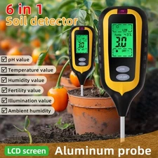 6in1 Soil PH Tester Digital Moisture Light Fertility Temperature Humidity Tester