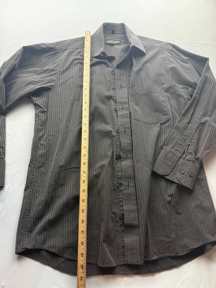 Donald Trump Signature Collection Dress Shirt Mens 15.5-32/33 Brown Striped - Image 3 of 4