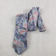 Ermenegildo Zegna Mens Neck Ties 57 3.5 Paisley Silk Designer Italy Party