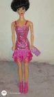 Barbie Vintage Fashion Ave Pink Metallic Frill Dress Excellent Condition C/Post