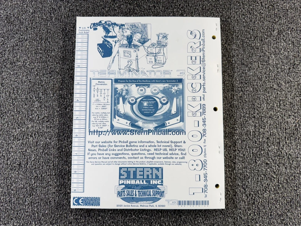 Stern Terminator 3 Pinball Machine Game Manual Schematics ORIGINAL NOS - Image 4 of 4