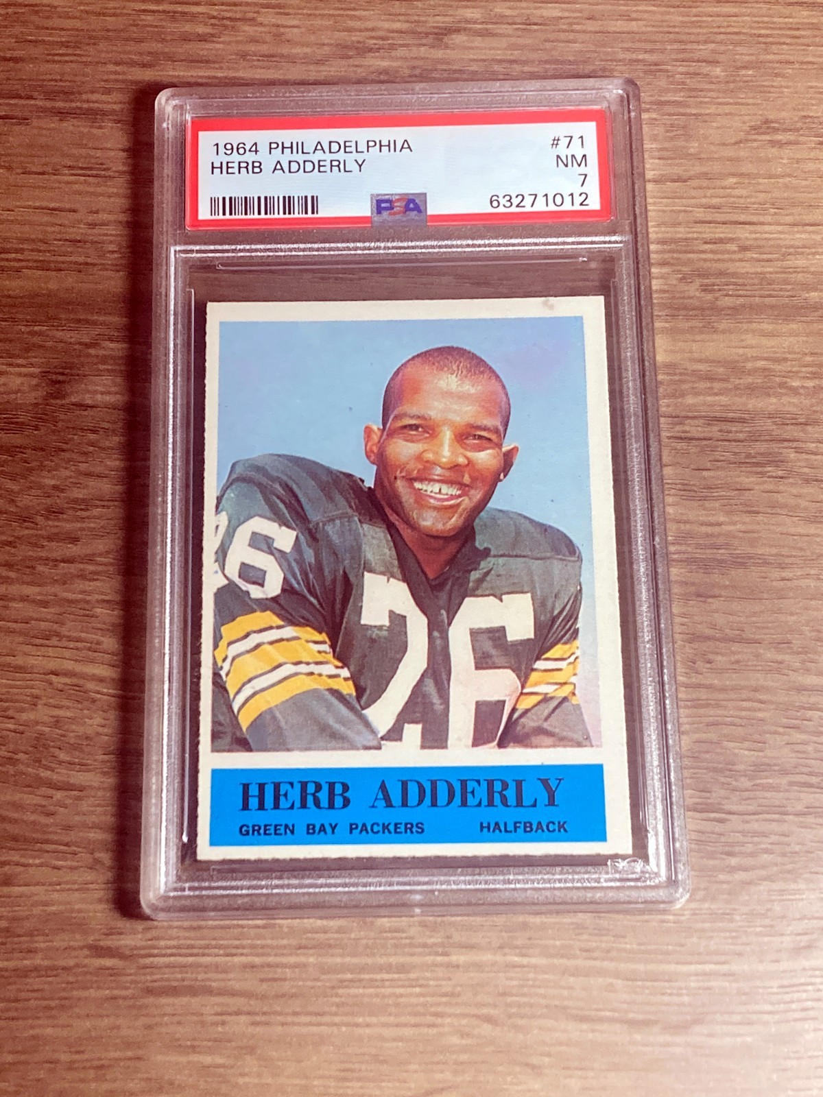 Herb Adderly Adderley 1964 Philadelphia PSA 7 NM Card Packers HOF Rookie #71