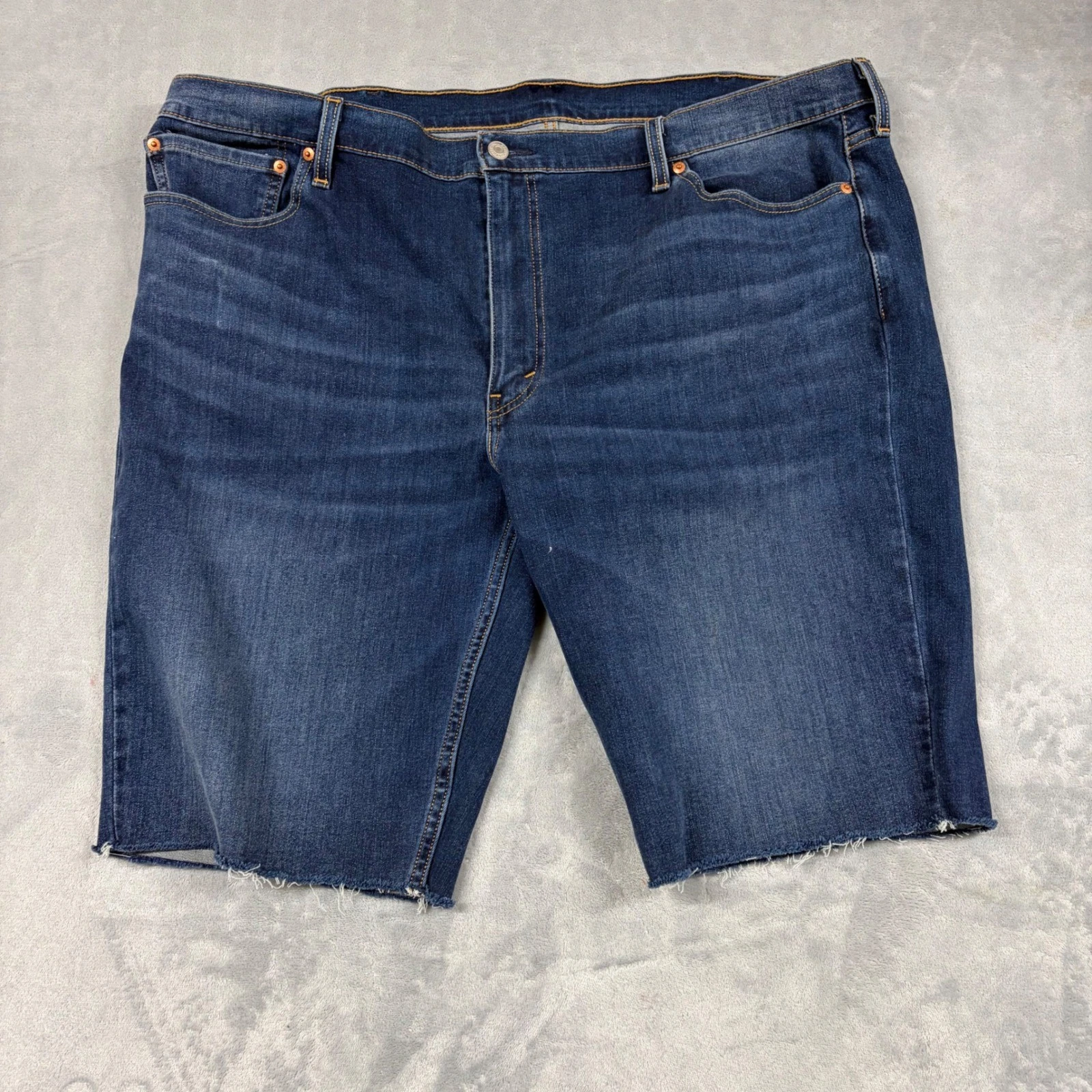 Y2K Levis 511 Denim Shorts Mens 44 Dark Wash Cut Off Raw Hem Blue Jeans NEW NWOT