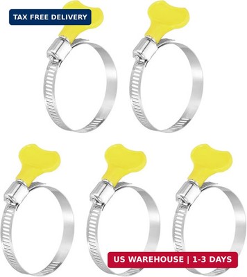 uxcell 5Pcs Stainless Steel Hose Clamps Worm Gear Hose Clamp, 27-51mm(1-1/16'' to