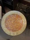 Vintage Gold Leaf Over Iron and Mosaic Glass Tripod Plant Stand — photo 5