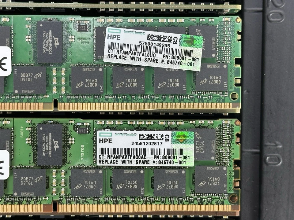 Memoria RAM de servidor HPE 809081-081 1x 16 GB 2Rx4 PC4-2400T-R ECC RDIMM DDR4 Foto 3 de 4