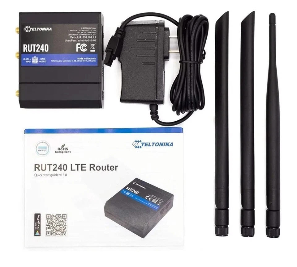 Teltonika Industrial 4G LTE Router, CAT 4, 2 Fast Ethernet, P/N: RUT24001U000 - Image 4 of 4