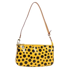 LOUIS VUITTON Vernis Yayoi Kusama Pochette Accessoires Jaune M91426 Auth 128873V