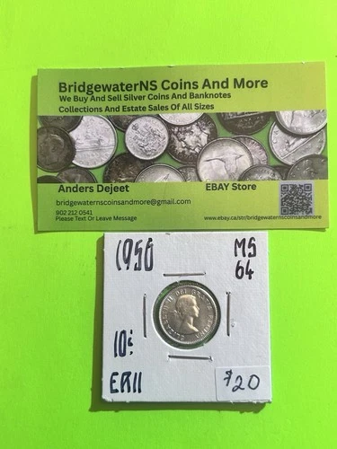1956 Canadian 10c Dime .8 Silver Elizabeth II AG MS64!!!    TRENDING AT $20