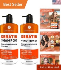 Keratin Shampoo and Conditioner Set - Sulfate Free and Paraben Free - Salon T...