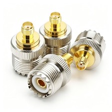 4Pcs Adapter SO239 UHF Female Jack To SMA Female RF Connector Straight F/F