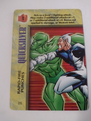 1996 Fleer Marvel Over Power Trading Card Game Quicksilver Rapid Fire Punches