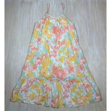 NWT Francesca's Blue Rain Boho Sunset Tie Dye Tiered Whimsical Midi Dress Medium