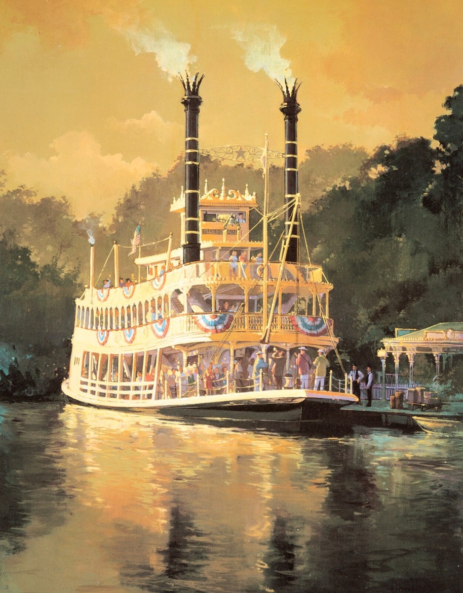 Disneyland Disney World Mark Twain Riverboat Print Poster NON