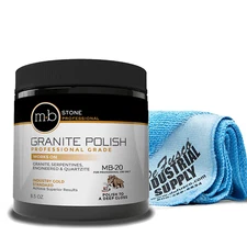 MB-20 Granite Polishing Cream with Microfiber Cloth - Spot Polish Etches and Dul