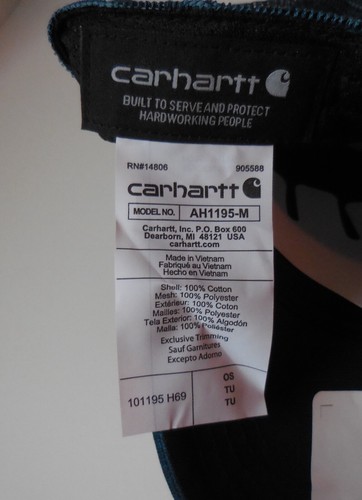 Carhartt Hat Cap Logo Graphic Snapback Mens Night Blue - Picture 8 of 8