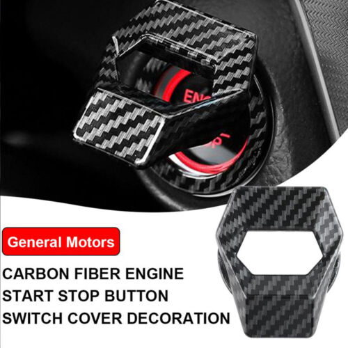 Cubierta del interruptor de arranque y parada del motor de fibra de carbono para automóvil tapa accesorios de ajuste - Imagen 3 de 15