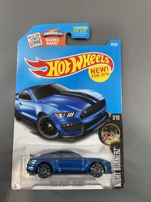 FORD SHELBY GT350R #87 blue - Night Burnerz 7/10 - 2016 Hot Wheels 1:64 HW