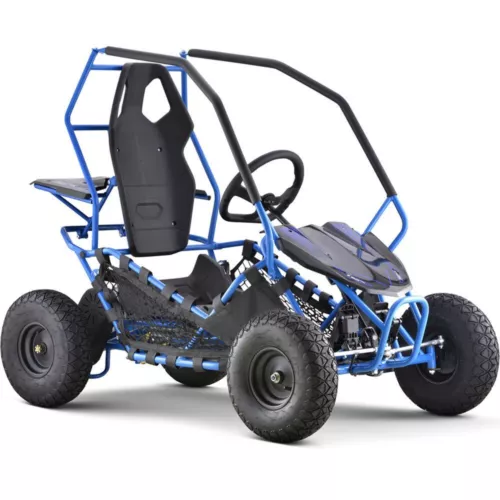 MotoTec 36V 1000W Maverick Electric Go Kart in Blue Off-Road Racer