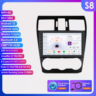 8+128GB CarPlay Android QLED Radio GPS DSP For Subaru Forester Impreza 2012-2014