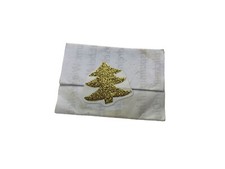 Tajemnicza wiadomość przyklejona ze złotą brokatową jodłą Nieotwarta 3,5x5cm